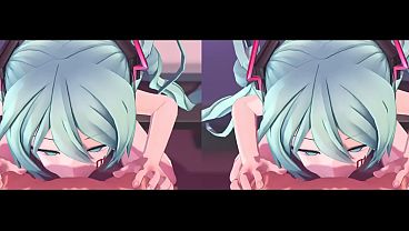 Hatsune miku engole tudo de goela profunda em vr